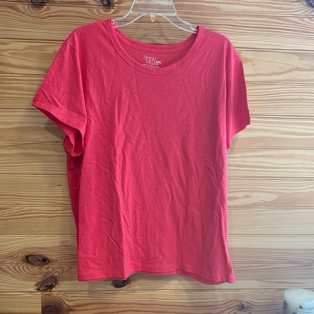 Time and Tru Vibrant Pink Short Sleeve Tee